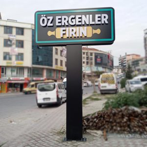 Öz Ergenler Fırın Totem Tabela - Tek Bacaklı Işıklı Lightbox Yönlendirme Totemi