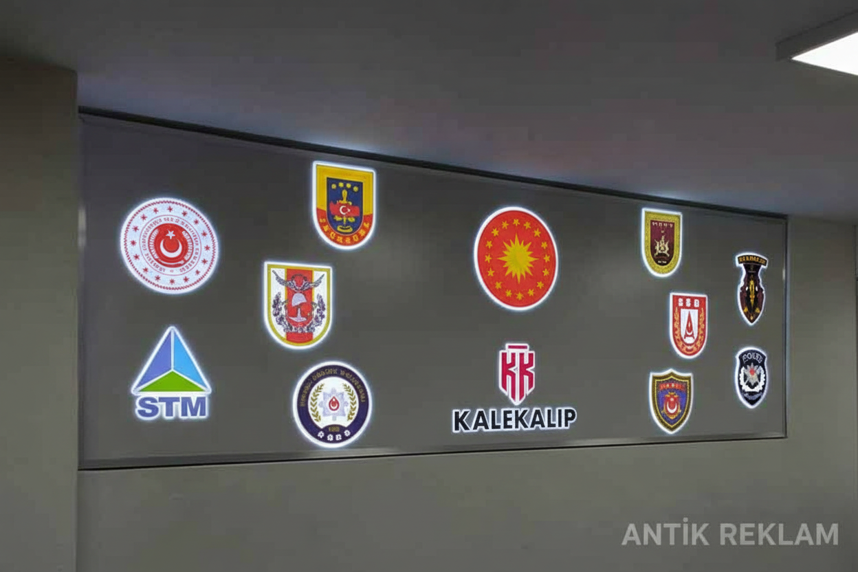 Kale Kalıp ışıklı LED logo paneli çoklu kurumsal logo iç mekan