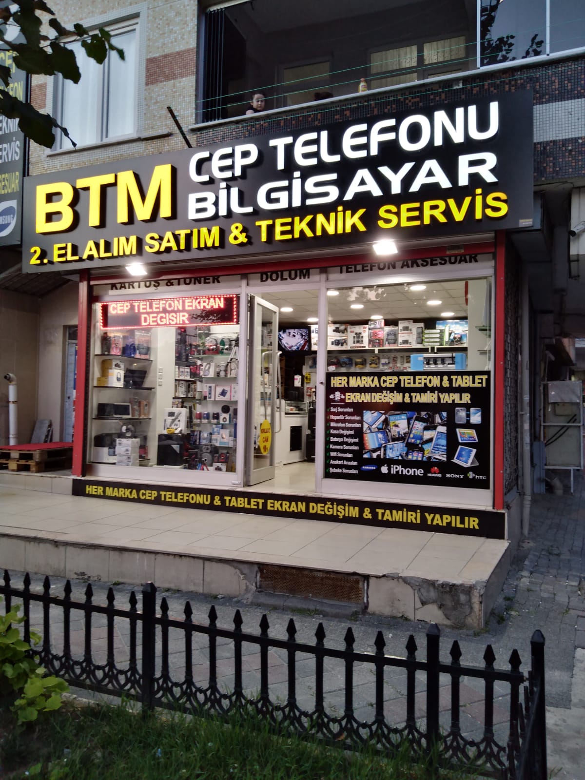 BTM Cep Telefonu Bilgisayar Işıklı Kutu Harf Tabela - Alüminyum Çerçeve Pleksi Cephe