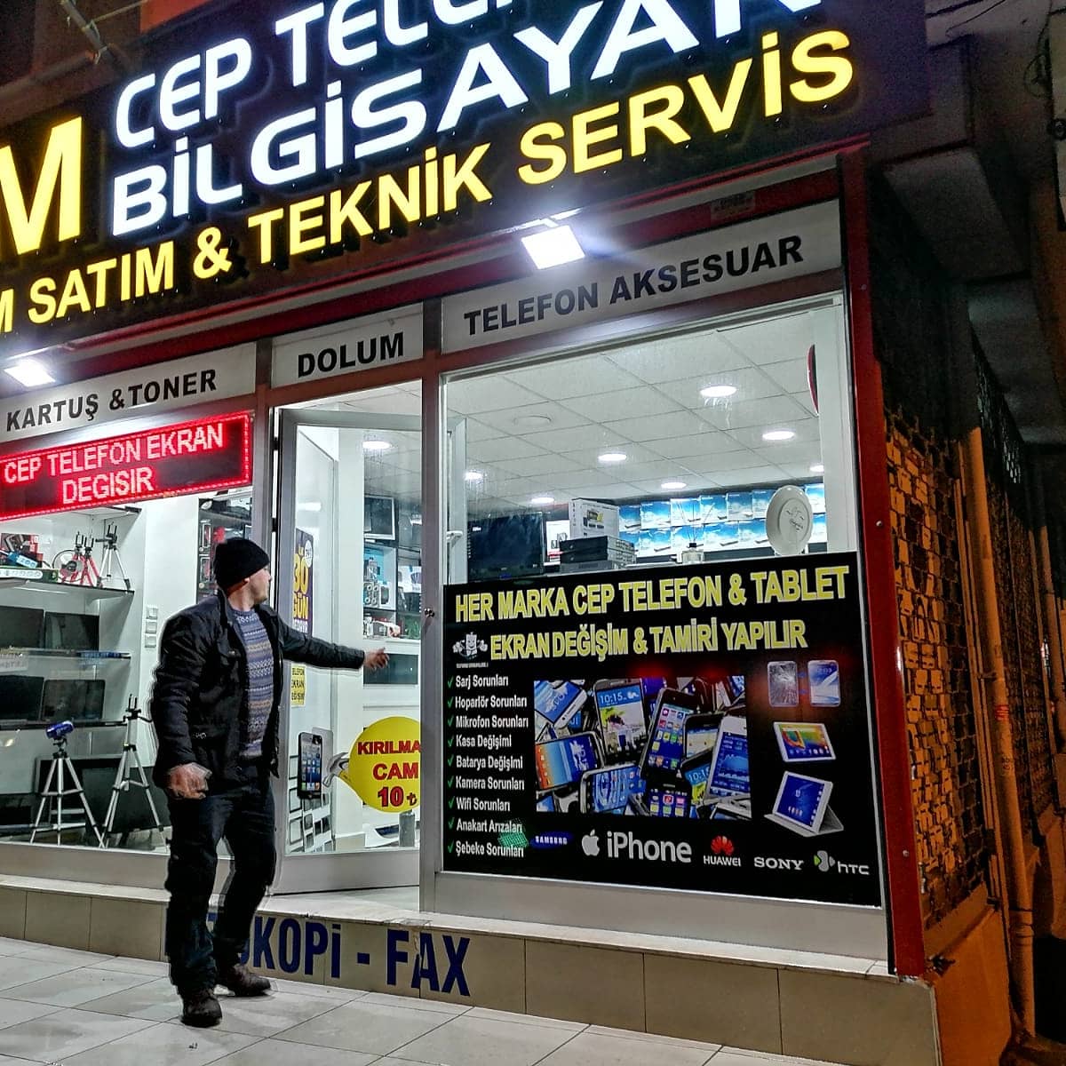 BTM Cep Telefonu Bilgisayar Işıklı Kutu Harf Tabela - Alüminyum Çerçeve Pleksi Cephe
