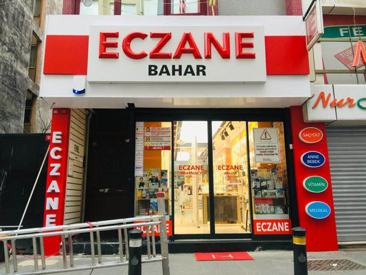Kırmızı Vakumlu Pleksi Eczane Tabelası - Cephe Reklam Yazısı