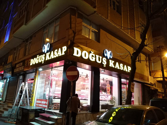 Meydan Ayakkabı Mağazası Işıklı Kutu Harf Tabela - Beyaz LED Cephe Yazısı