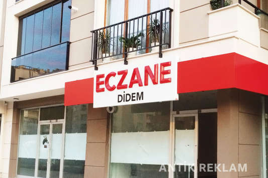 Didem Eczanesi şişirme harf tabela cephe görünümü