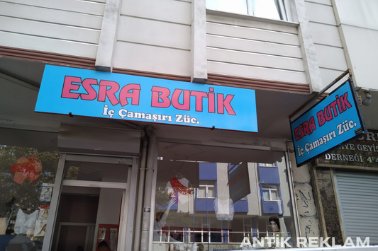 Esra Butik vinil germe tabela dijital baskılı cephe görünümü