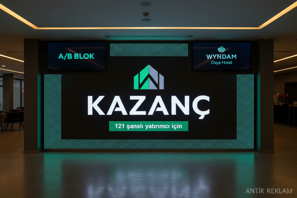 Kazanç İnşaat LED ekran yüksek kalite detay