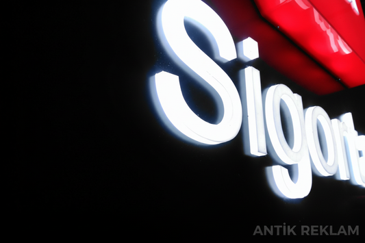 Sign tam pleksi ışıklı kutu harf tabela beyaz LED görünümü