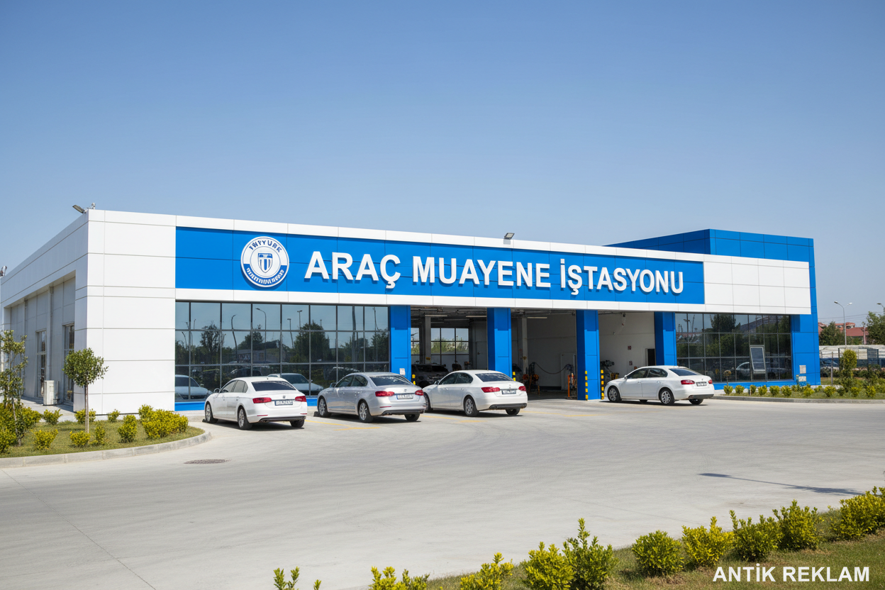 Tüvtürk araç muayene kutu harf tabela yüksek kalite detay