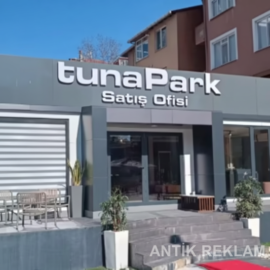 Tuna Park tam pleksi ışıklı kutu harf satış ofisi cephe tabelası